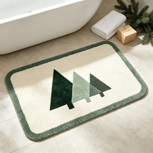 <span class=keywords><strong>Tapis</strong></span> <span class=keywords><strong>de</strong></span> <span class=keywords><strong>salle</strong></span> <span class=keywords><strong>de</strong></span> <span class=keywords><strong>bain</strong></span> personnalisé tufté, motif pin vert nordique, doux, moelleux, antidérapant, lavable, en microfibre, épais - Product Image 1