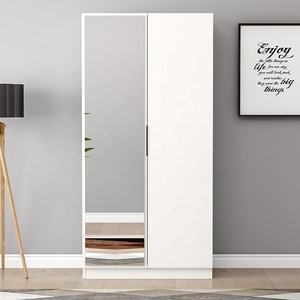 <span class=keywords><strong>Armario</strong></span> moderno de madera de <span class=keywords><strong>roble</strong></span> <span class=keywords><strong>blanco</strong></span>/gris, tres puertas con espejo - Product Image 6