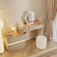 Table de maquillage en ardoise de luxe table de maquillage simple et moderne pour la maison armoire de rangement réseau pour chambre à coucher tablette de maquillage intégrée usine