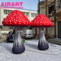 Champignon gonflable de décoration de fête, allumant des accessoires gonflables décoratifs de champignon pour l'affichage
