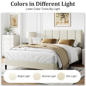 <span class=keywords><strong>Letto</strong></span> Moderno in Legno con Piattaforma, Testiera Imbottita Morbida, Regolabile, Rosa/<span class=keywords><strong>Bianco</strong></span>/Nero, Elegante Rivestimento 1800*2000*1200mm - Product Image 5