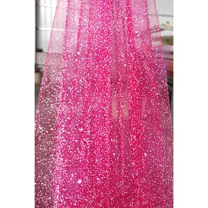 Glitter Foam Mesh Polyester Gauze Wedding Dress Lace Fabric for Bridal TuTu Dress