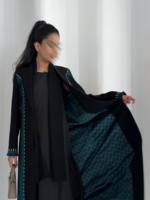 Abaya ouverte noire style costume Hafizah, col à revers, manches longues, élégante, pour femmes musulmanes de Dubaï, vente en gros