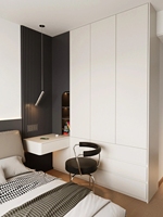 Mobilier de chambre sur mesure avec coiffeuse et miroir de maquillage dans l'armoire