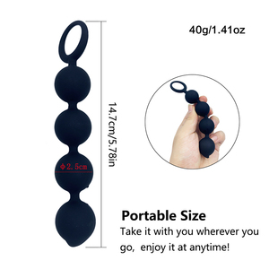 Set de Bolas Anales de Silicona con Bolas Graduadas y Barra en T Flexible para una Sensación Progresiva, Fácil de Limpiar, Tapón Anal Seguro para <span class=keywords><strong>el</strong></span> Cuerpo - Product Image 5