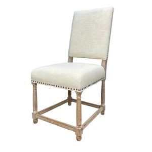 Sillas de Comedor Profesionales Personalizadas, Duraderas, de Respaldo Largo, Clásicas para Restaurante, de Lino, con Tallado en Madera Sólida - Product Image 1