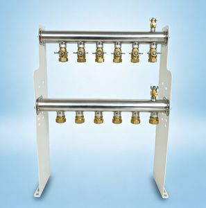 Colector de 6 Puertos para Calefacción por Suelo Radiante GHNOR6p, Colector de Distribución de Agua Caliente para Sistema de Calefacción Hidrónica por Suelo Radiante - Product Image 1