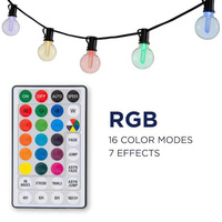 Lampu LED String Globe RGB Mini USB Modern Tahan Air IP44 dengan Remote AC 12ft Dekorasi Festival Kamar Tidur Acara Alas Plastik