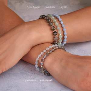 Bracelet aigue-marine en argent sterling 925 pour la gorge Chakra Guérison Lapis Lazuli Gemstone <span class=keywords><strong>Angelite</strong></span> - Product Image 6