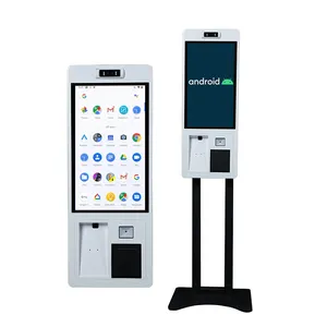 Lcd kiosk thanh toán tự động kiosk màn hình 21.5 inch tầng đứng cảm ứng kiosk với pos thanh toán thiết bị đầu cuối máy in nhiệt