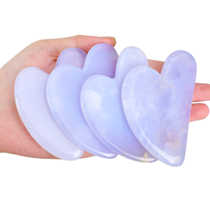 เครื่องมือขูดหน้ากัวซาคริสตัลธรรมชาติยี่ห้อ MIEN ขายส่ง แผ่นกัวซาทำจากอัญมณีแกะสลักด้วยมือ รูปหัวใจ ทำจากหินผสม - Product Image 1