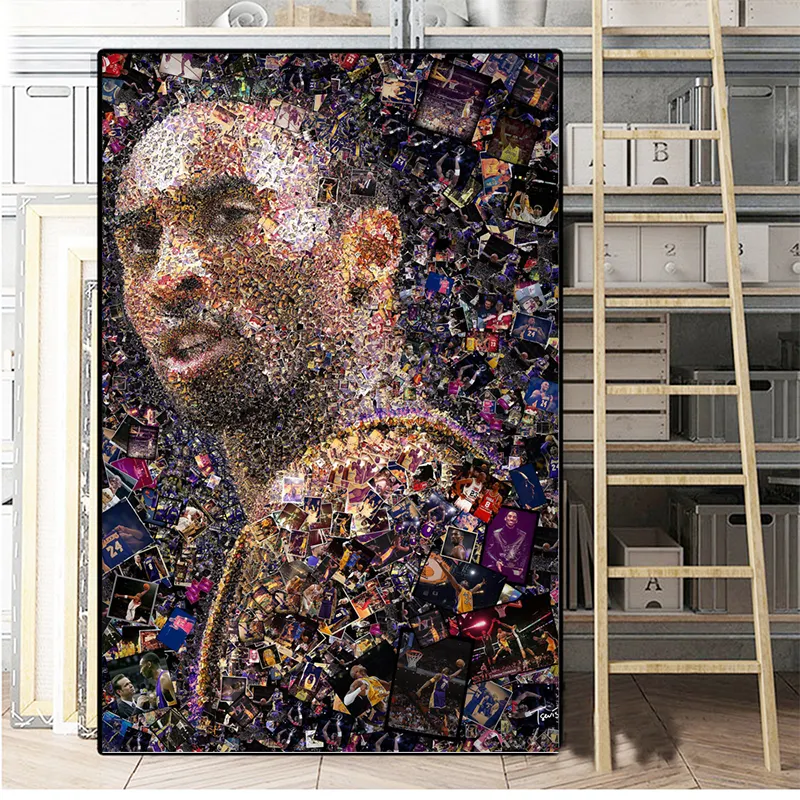 Baskı posteri oturma odası ev dekor baskılar duvar sanatı çağdaş sanat Kobe Bryant tuval duvar sanatı