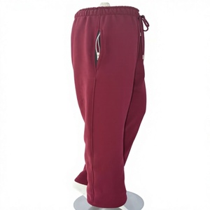 Pantalon parachute marron pour femme, coupe ample, ourlet ajustable, taille élastique, en polaire respirant, écoresponsable, streetwear, vente en gros OEM - Product Image 1