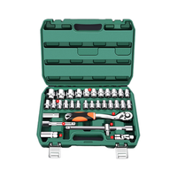 Ensemble d'outils de réparation automobile robuste 46 pièces - Kit d'outils professionnel pour mécaniciens avec clé à cliquet pour l'entretien des voitures