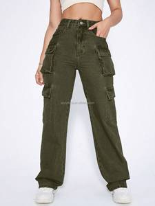 Jeans <span class=keywords><strong>baggy</strong></span> vintage pour femmes, <span class=keywords><strong>pantalon</strong></span> de travail à fermeture éclair personnalisée des années 90, taille plus pour femmes - Product Image 3