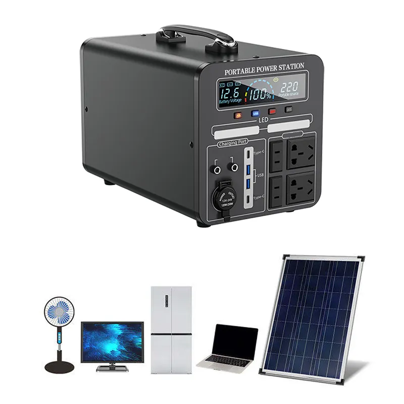 Al Aire Libre 900W 12,6 V Energía DE EMERGENCIA recargable Camping Generador de energía Solar Estación de energía portátil