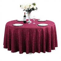 Nappe Ronde Imprimée en Papier Fait Main Rouge Vif pour Hôtels et Mariages, Lavable, Housse de Table Moderne pour Salle à Manger