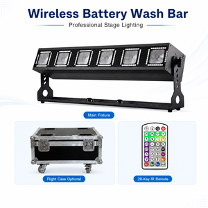 LumiHalo 6 Wireless LED Batten Wash <b>Light</b> 6x18W with Rechargeable Battery and DMX Control - Product Image 6