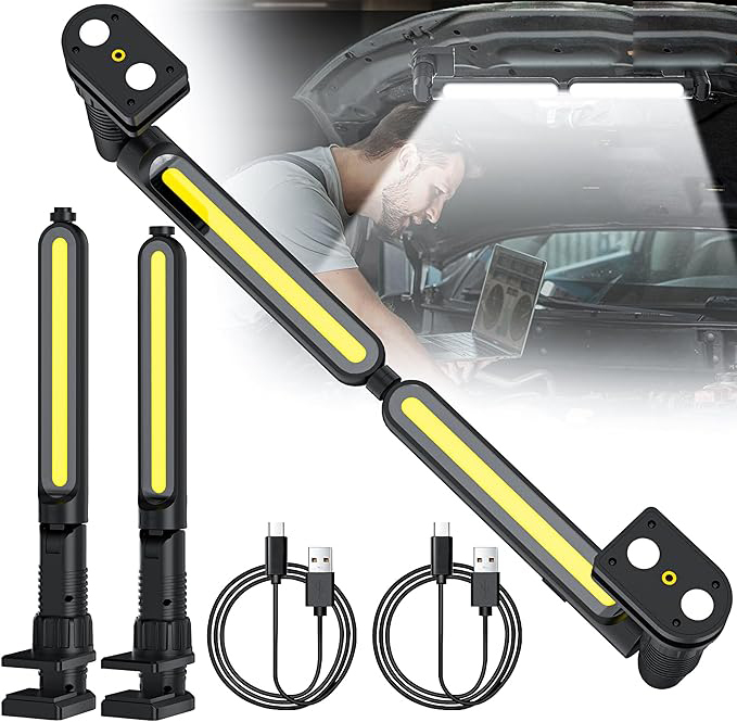 RechargeableLEDWork Light with Magnetic BaseCOB Rotate Working Lamp360° Adjustable BrightFloodlightforAutoRepairCampingEmergency