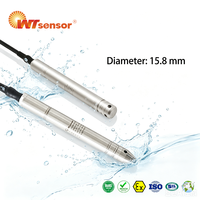 Transmisor de Nivel de Líquido Sumergible 4-20mA, Sensor Impermeable IP68, Sonda de 15.8mm de Diámetro para Monitoreo de Pozos Profundos, OEM
