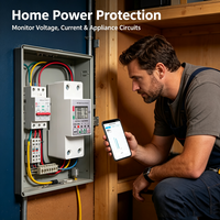 GXPR 60A 110V AC230V SmartLife WIFI kompatibel dengan pengendali jarak jauh Switch Contivity sistem rumah pintar sakelar nirkabel pengukur energi