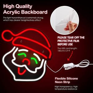 Santa Claus neon light colorful LED wall decoration light indoor party club <b>sign</b> indicator light atmosphere light luminous <b>sign</b> - Product Image 2