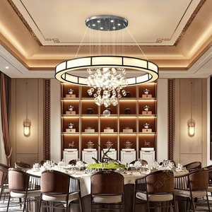 Modern Minimalist Round LED Chandelier Warm <b>Light</b> <b>Ceiling</b> <b>Light</b> For Living Room And Dining Room - Product Image 3