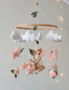Juguete de peluche nórdico, productos de vivero de fieltro, ciervos, mariposas, nubes, Babymobile hecho a mano, móvil de Safari para bebés para niños y niñas - Product Image 3