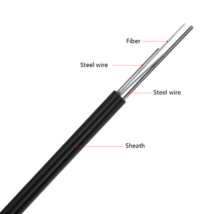 Câble de branchement FTTH monomode GJYXCH 4F G652D OS1 OS2 avec messager en acier FRP, câble à fibres optiques torsadées pour accès abonné - Product Image 3