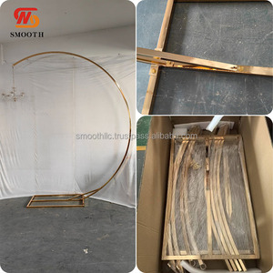 Soporte de Metal Dorado Semicircular para Decoración de Mesa de Entrada de Boda, Soporte para Candelabros - Product Image 2