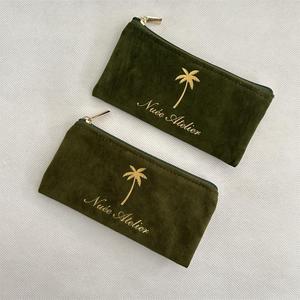 Wholesale Customizable Logo Double Layer Velvet Zipper Pouches Jewelry Gift Packaging <strong>Bag</strong> Small Zip Women <strong>Cosmetic</strong> <strong>Bag</strong> - Product Image 2