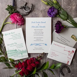 Cartão de convite de casamento, cego deboçado salvar a data convite convite de casamento conjuntos de impressão cartão feliz casamento