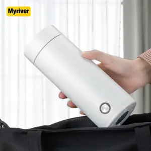 Myriver nhiệt cup 400ml thông minh di động ấm điện làm cho sưởi ấm flasks Đun sôi nước giữ ấm chai nước nóng