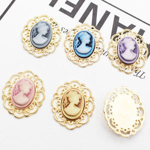 Accessoires décoratifs pour cheveux de mariage, 25x30MM, boutons métalliques en résine, bouton-pression en alliage pour bricolage, bijoux, couture artisanale - Product Image 4