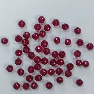 Perles rondes en rubis de 4 mm et 12 mm créées en laboratoire, perles en corindon rouge à trou plein pour la fabrication de bracelets - Product Image 6