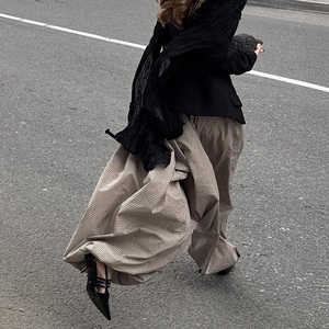 Pantalon Harem Plaid <span class=keywords><strong>Femme</strong></span> Taille Mi-Haute Cordon de Serrage Manches Élastiques Coupe Ballon Respirant Coton Rayonne Décontracté avec Poches Vente en Gros OEM - Product Image 2