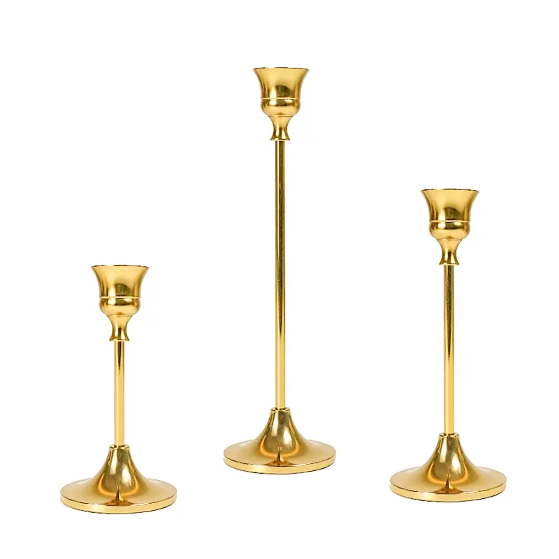 Hochzeits dekorationen schwarz Großer Gusseisen Gold Taper Nordic Kerzenhalter