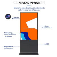 Kios Lantai 43 Inci Android WiFi LCD Digital Poster Monitor Layar Sentuh IR dengan USB/WIFI/Perangkat Lunak CMS untuk Periklanan