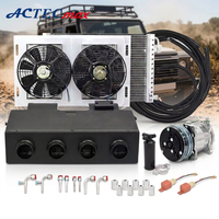 Kit de climatisation automobile universel ACTECmax sous tableau de bord 12V 24V 2800W avec compresseur à courroie et ensemble complet évaporateur-condenseur BEU-404-000