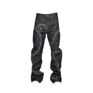 Jeans de mezclilla vintage de diseñador de alta calidad con múltiples costuras, diseño de paloma de la paz, selvedge <span class=keywords><strong>original</strong></span> de vaca, <span class=keywords><strong>para</strong></span> hombre y mujer, estilo baggy - Product Image 1