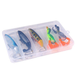 Ensemble de leurres de pêche en surface, popper rotatif, canard, appât artificiel dur, kit avec émerillons pour la pêche au black-bass, au brochet, en eau douce et en eau salée - Product Image 4