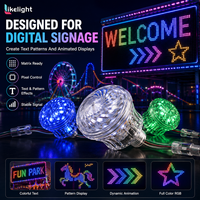 Luz de píxel inteligente tipo cabujón de 60 mm, DC24V, UCS2903, GS8206, DMX512, RGB, SMD5050, 18 LED, 360 grados, IP67, para señalización de parques de atracciones