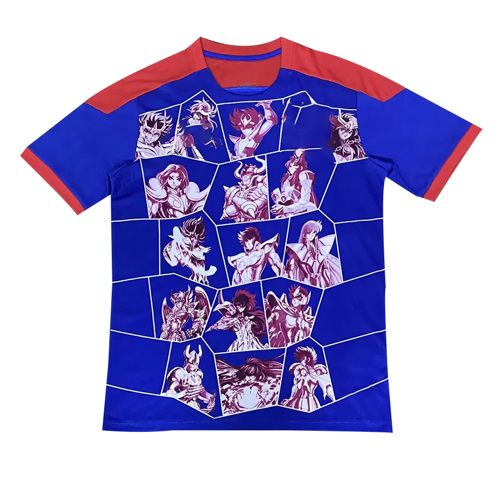 Atacado Japão Camisas De Futebol Para Crianças Vermelho E Azul Uniformes De Futebol Camisas De Futebol Para Crianças