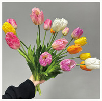 Bouquet de tulipes artificielles au toucher réel, imprimé en 3D, décoration d'intérieur, arrangement en vase, centre de table de mariage