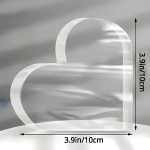 1 पीसी दिल के आकार के ऐक्रेलिक सेंटरपीस पट्टिका, अपने प्रियजनों के लिए दिन उपहार-सुंदर लैवेंडर पुष्प प्रिंट, - Product Image 4