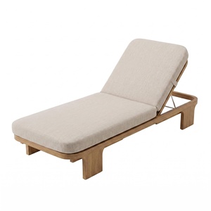 Chaise longue <span class=keywords><strong>de</strong></span> <span class=keywords><strong>jardin</strong></span> en teck naturel, design moderne, écologique, durable, pour patio, piscine, relaxation - Product Image 1