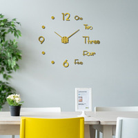 Horloge murale 3D lumineuse à quartz analogique, sans cadre, en acrylique, design silencieux, alimentée par piles, pour salon, chambre, bureau, décoration murale