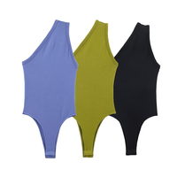 PB&ZA Femme 2026 Nouvelle Collection Été Chic et Tendance Combinaisons Asymétriques Vintage Décontractées Sans Manches Bodys et Playsuits Femme