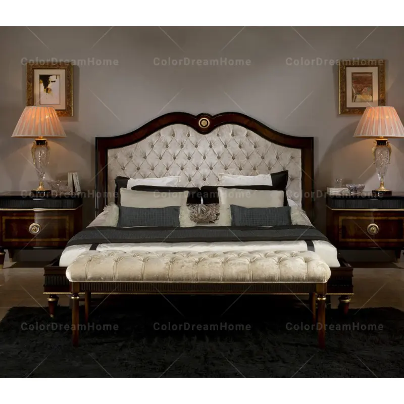 Классическая мебель для спальни, деревянные наборы для спальни, роскошные наборы для кровати и комода большого размера