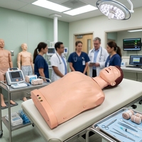 Mannequin de RCP demi-corps avec voyant lumineux rouge-vert pour signalisation d'erreur, mannequin de réanimation en PVC souple pour hôpitaux et écoles CE/ROSE/ISO